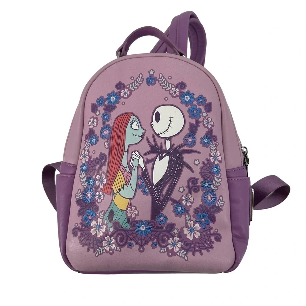Disney Loungefly Jack Sally Nightmare Before Christmas Burton Backpack Purple